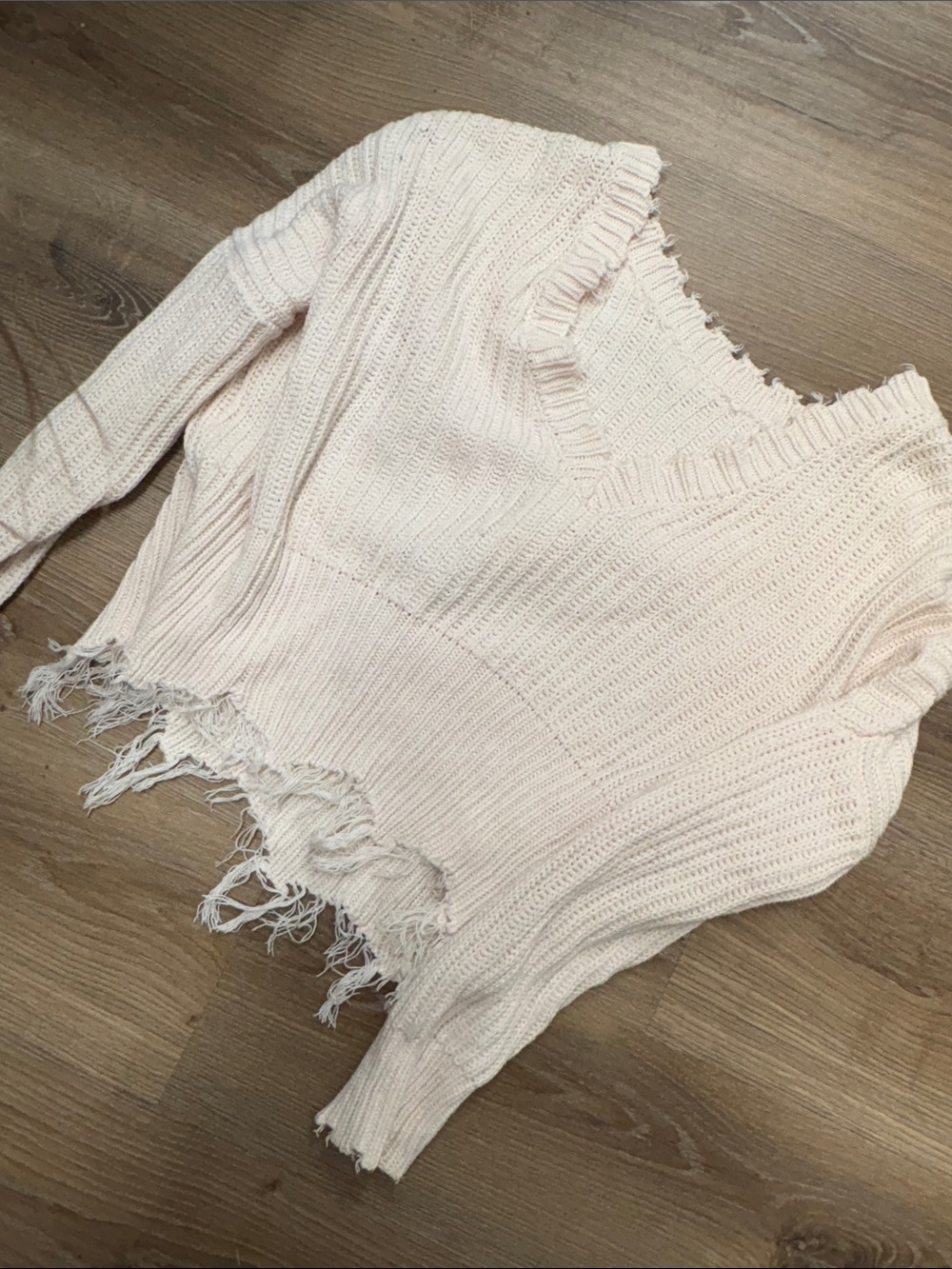 OFFERS OPEN! Women's small Distressed Knit Sweater - Cream